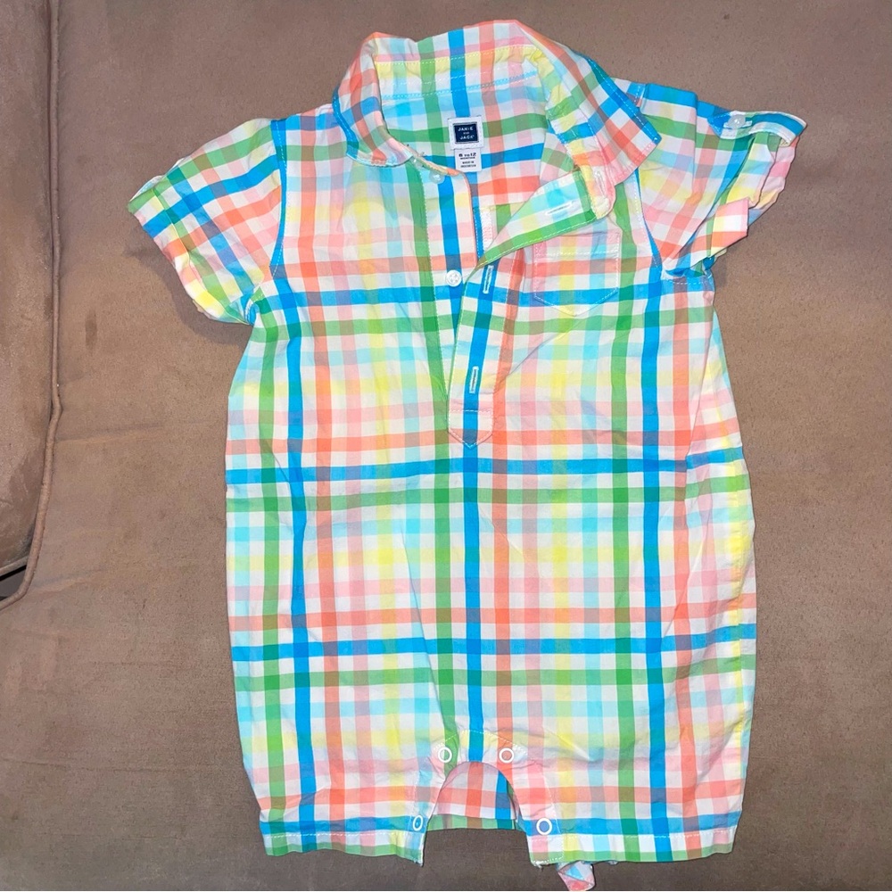 Plaid Janie and Jack Romper 6-12M